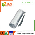 Factory Custom Made Pocket Size 3*AAA Dry Battery Powered Aluminum Chinese Best 12 led Flashlights Wholesale
